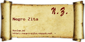 Negro Zita névjegykártya