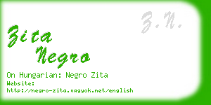 zita negro business card